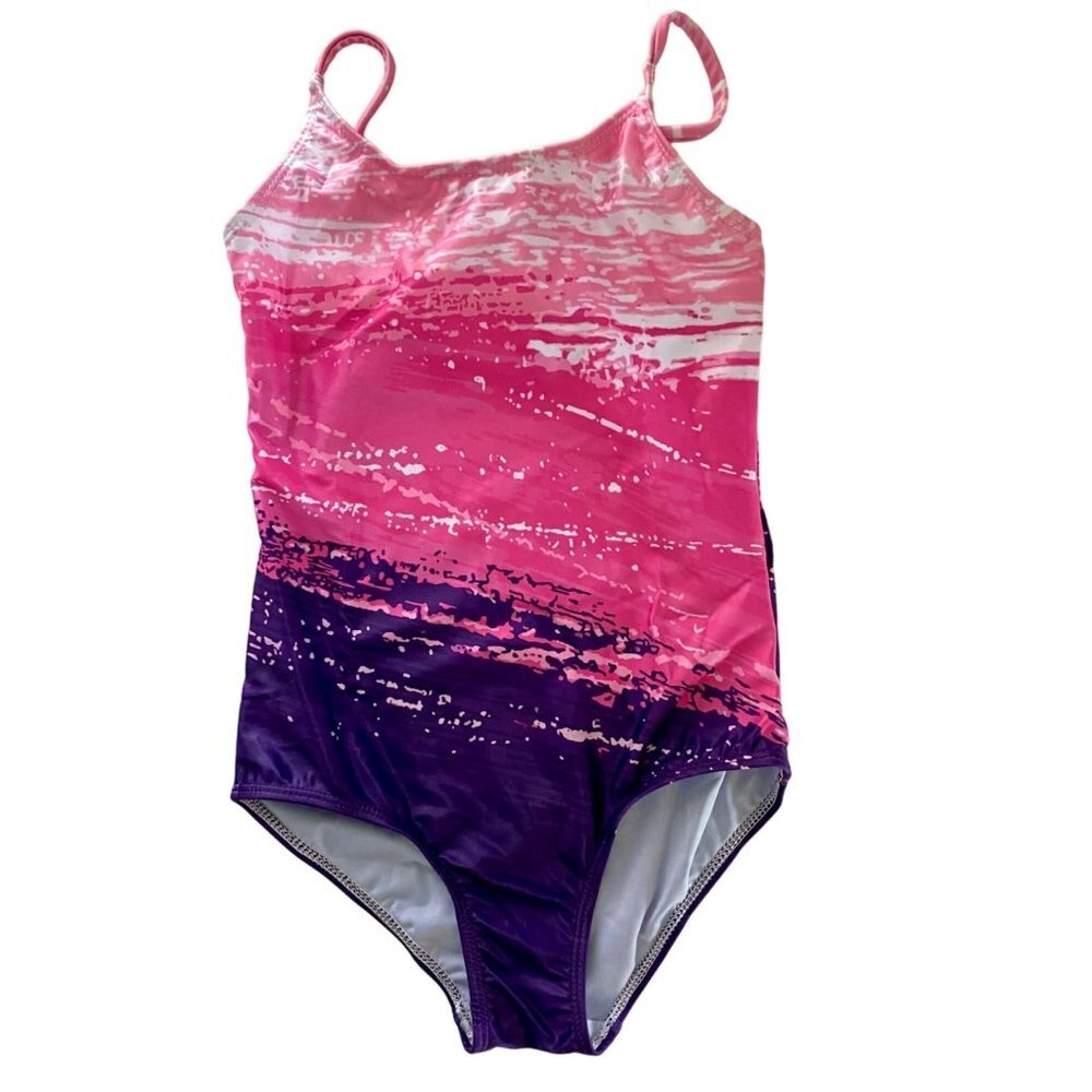 Purple Pink One Piece Swimsuit Girl's Size Small NEW